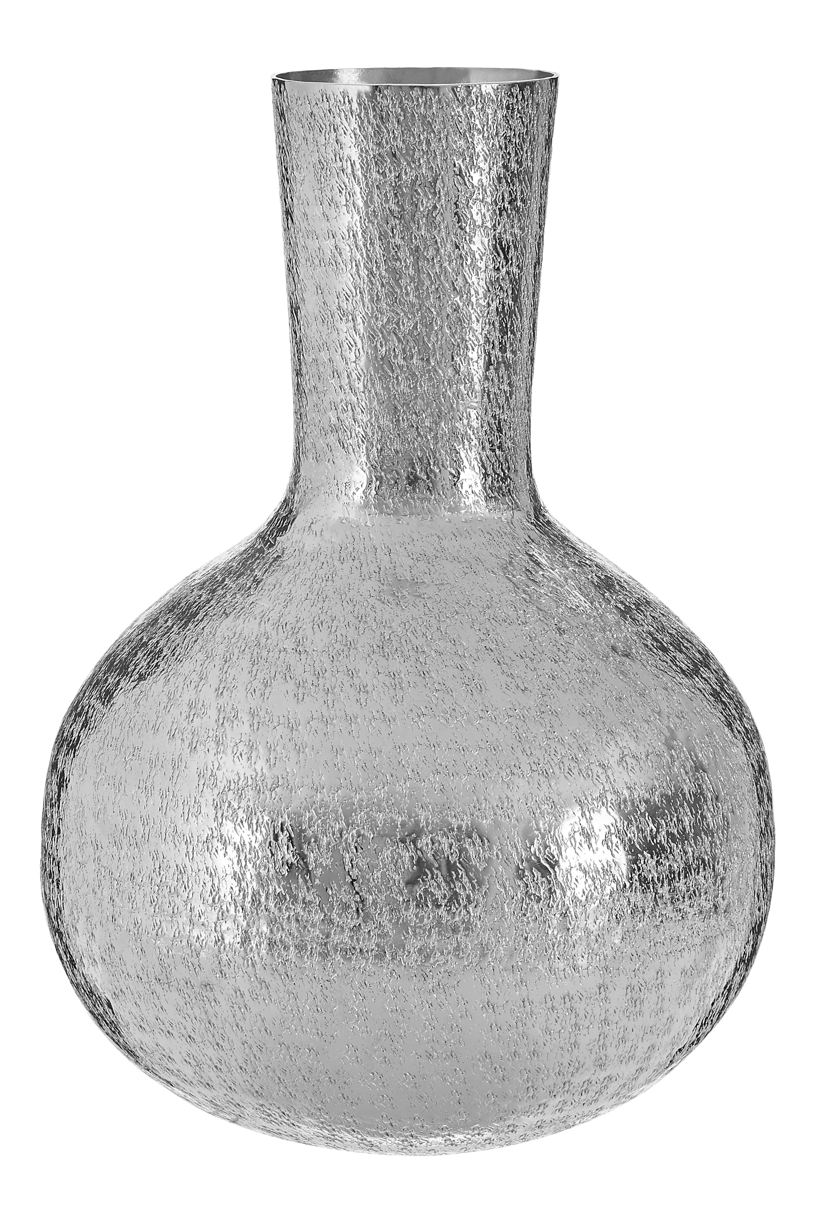 Candace Textured Silver Bottle Vase | Large